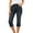 Black, variant on Tauxra Women's Denim Capri Pants Casual Summer Stretchy Mid Rise with Pockets, Trendy Distressed Hem Jeans Capris for Women
