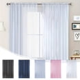 thumbnail image 1 of mtvxesu Solid Color Semi Sheer Polyester Gauze Curtains with Rod Pocket Design, Light Filtering, 39.37 X 51.18 Inches, for Living Room or Bedroom, 1 Panel, 1 of 6