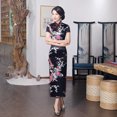thumbnail image 2 of Robe Qipao Longue pour Femmes Multicolore Rétro Classique Style Chinois Imprimée Qipao Grande Taille Coupe Ajustée Robe, 2 of 7
