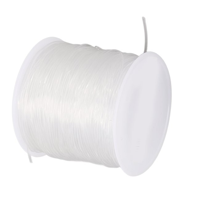 Fugacal Clear Stretch Cord 1.2mm,Spandex Elastic Cord,1.2mm Crystal Line String DIY Handcraft Transparent Elastic Round Clear Elastic String With 2 Beads Needle For Sewing