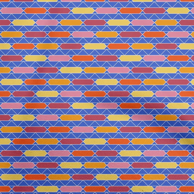 oneOone Rayon Blue Fabric Geometrical Sewing Craft Projects Fabric Prints By Yard 56 Inch Wide