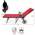 thumbnail image 2 of Topbuy Chaise Longue d'Extérieur en Rotin Osier avec Roues - Ensemble de 1, Rouge, 2 of 10