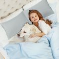 thumbnail image 4 of PiccoCasa Microfiber Pillowcases 2 Pcs with Embroidery Zipper Light Gray Travel, 4 of 7