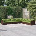 thumbnail image 1 of vidaXL 8 Piece Garden Lounge Set with Cushions Poly Rattan Brown, 1 of 5