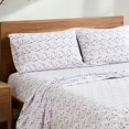 thumbnail image 2 of King Size Bed Sheets Piece Floral Pattern Sheets King Deep Pocket Sheet Grey Lotus, 2 of 7