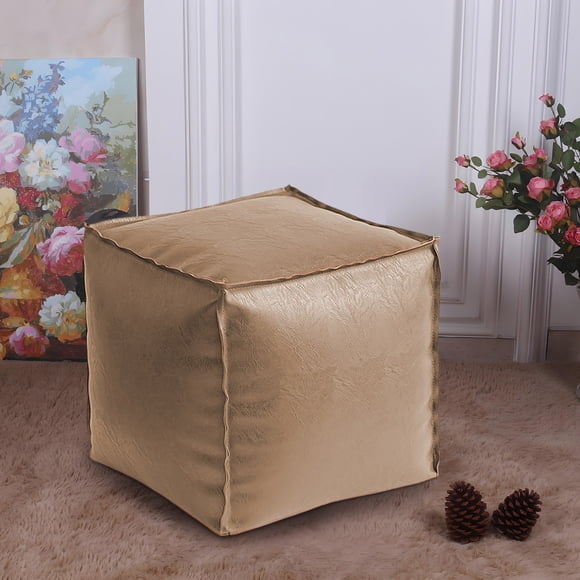 EGNMCR Closet Organizers and Storage, Organization and Storage Faux Leather Poofy Ottoman Footstool Moroccan Unstuffed Pouf Cover Foot For Storage Floor Cushion Footrest No Filler mini wallet