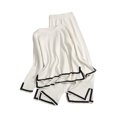 thumbnail image 2 of Fortune 2Pcs Women Knit Clothes Contrast Color Long Sleeve Loose Sweater + Wide Leg Pants Fall Lounge Set, 2 of 9