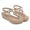 thumbnail image 4 of RKSTN Sandals for Women Ladies Sandals Rhinestone Buckle Style Wedge Heel Large Size Flip Flop Sandals Soft Comfortable Sandals, 4 of 5