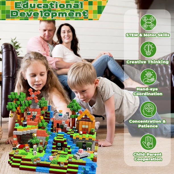 Jeux de Construction Magnétiques Beeyouk - Blocs Colorés Montessori