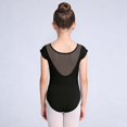 thumbnail image 4 of Girls' Solid Color Short Sleeved Round Neck Dance Practice Uniform Children's Jumpsuit in Medium and Large, 4 of 6