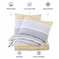 thumbnail image 4 of Swift Home 100% Cotton Yarn-Dyed Stripe Gauze Duvet Cover Set, Textured, King, Yellow, 4 of 8