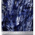 thumbnail image 1 of Soimoi Blue polyester Crepe Fabric Leopard & Wild Animal Skin Decor Fabric Printed BTY 52 Inch Wide, 1 of 3
