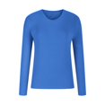thumbnail image 4 of AherBiu Haut de Sortie pour Femmes, Chandails à Manches Longues, Col Ras du Cou, Basique, Hauts Courts d'Automne, Décontracté, Coupe Ajustée, Mode, 2024, Chemisiers, 4 of 6