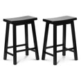 thumbnail image 1 of PJ Wood Classic Saddle-Seat 24" Tall Kitchen Counter Stools, Black, (Set of 2), 1 of 9