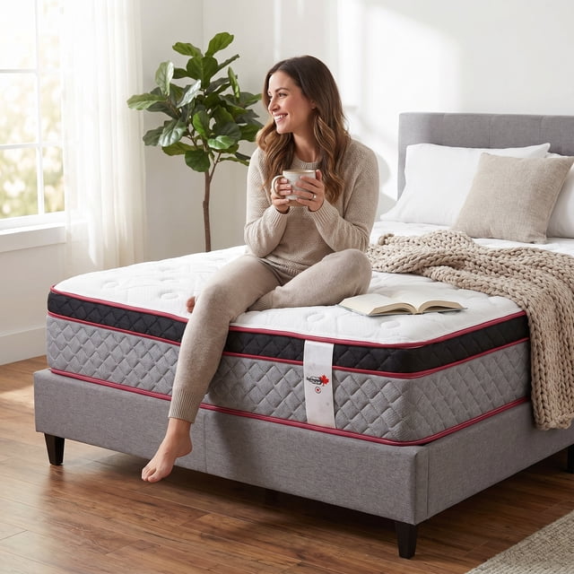 Springwall 13" PLUSH Euro Top Pocket Coil Mattress (MADE FRESH each TIME) Shipped in a box