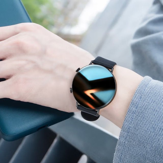 Smart Sports Watch With Touch And Button Control Square Dial Silicone Strap Ios Compatible