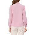 thumbnail image 3 of INSPIRE CHIC Blouse Chemise à Manches Longues de Travail pour Femme à Col Noué Boutonnée L Rose, 3 of 6