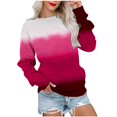 thumbnail image 1 of Penkiiy Chandail en Molleton pour Femmes Mode Féminine T-shirt Imprimé Manches Longues Blouse Col Rond Hauts Décontractés Chandails en Molleton Chandails à Capuchon Rouge Vêtements Y2K, 1 of 5