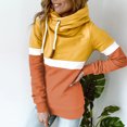 thumbnail image 4 of Pompotops Femmes Casual Patchwork Pull Tulleck Hoodies Manches Longues Cordon à Capuche Tops Sweatshirt, 4 of 6
