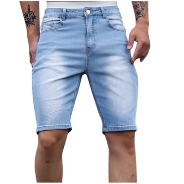 Weiqiqre Athletic Shorts for Men Slim Ripped Jean Short for Men, Men's Casual Stretch Slim Fit Denim Short