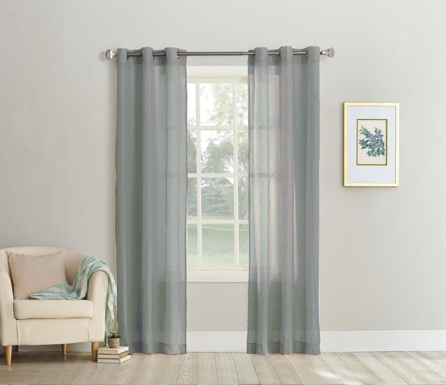 Sun Textile Crushed Grommet Sheer Voile Curtain
