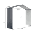 thumbnail image 2 of Gymax Outdoor Storage Shed Extension Kit for 9.1 ft Shed Width Grey, 2 of 5