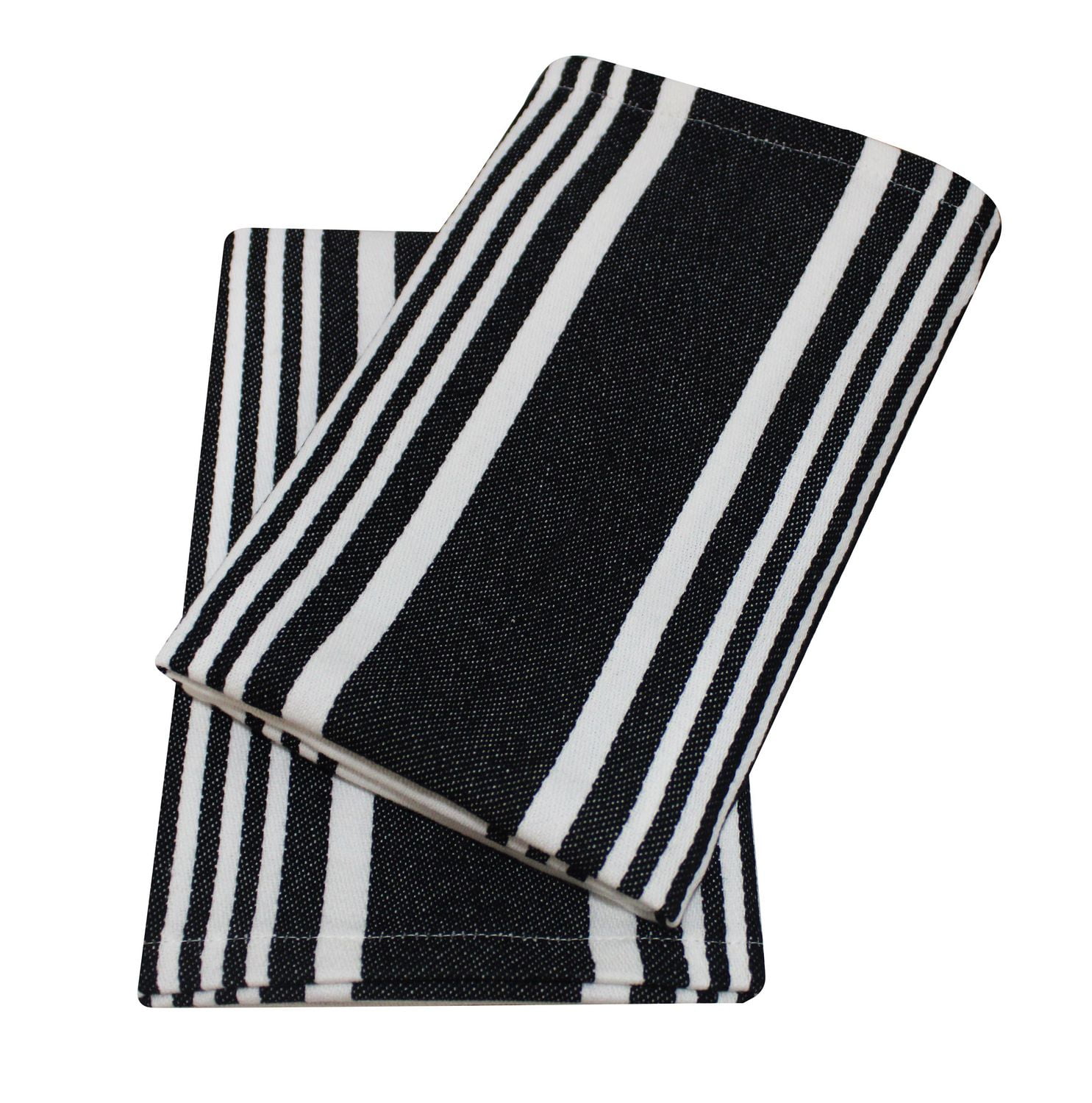 Hometrends Kitchen Towels 2 pack, 100% Cotton, 18 x 28 in, Black