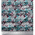thumbnail image 1 of Soimoi Purple Poly Georgette Fabric Tiger,Leopard & Wild Animal Decor Fabric Printed BTY 42 Inch Wide, 1 of 1