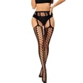 thumbnail image 2 of Bas Aguichant pour Femmes en Dentelle Résille Transparente Bas Résille Aguichant Collants Noirs Bas Lingerie Filet Taille Unique, 2 of 8