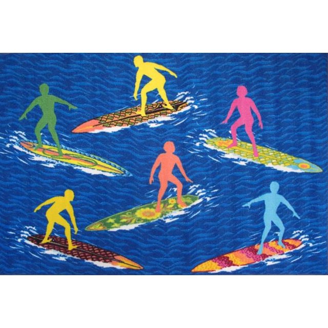 Tapis amusant pour enfant Surfons ensemble multicolore nylon