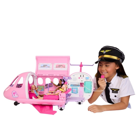 Barbie L’Avion de Rêve de Barbie avec microphone fonctionnel et 5 sons