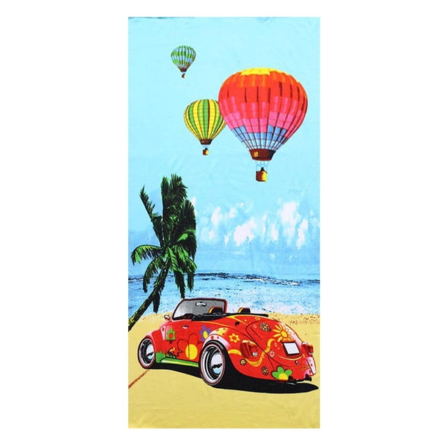 Cartoon Print Bath Towel - Quick-Dry Microfiber Swimming Towel, Active Design for Kids and Adults, Beach & Pool Essentials