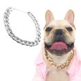 thumbnail image 2 of TIELUTT Gold Collares De Perros Pet Hop Chains Kit Dog Collars Necklace Collar Leash Cuban Dog Chain Dog Necklace Leash Double Rhinestone Choker Pet Accessories Pull Stop Leash, 2 of 8