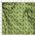 thumbnail image 4 of Soimoi Green Modal Satin Fabric Bear & Text Print Fabric by the Yard 42 Inch Wide, 4 of 5