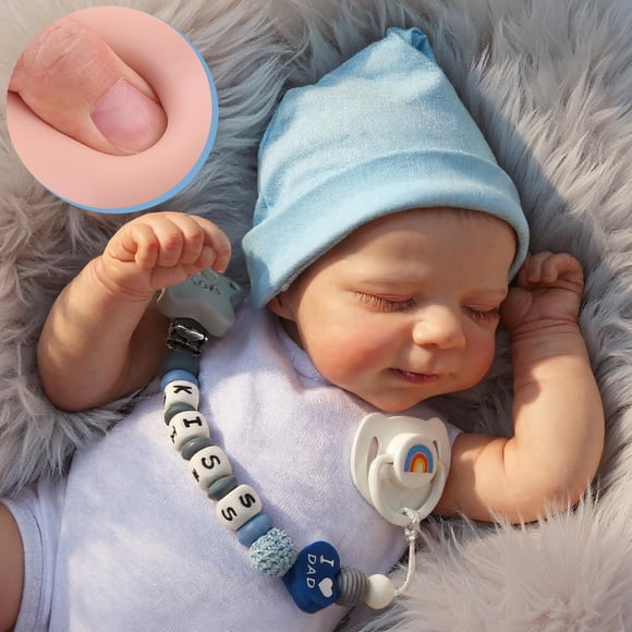 CHAREX Poupées Bébé Reborn Réalistes Garçon - Poupées Bébé Nouveau-Né de 18 Pouces Endormi, Poupées Bébé Reborn Réalistes avec Corps en Tissu Doux Lesté Jouet Cadeau d'Anniversaire pour 3+ Ans