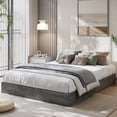 thumbnail image 1 of Modern Floor-Standing Platform Bed Frame, Wooden Bed Frame Without Headboard, Solid Wood Slat Foundation, No Box Spring Needed, Easy Assembly, for Bedroom, Dorm, Small Spaces, 1 of 5