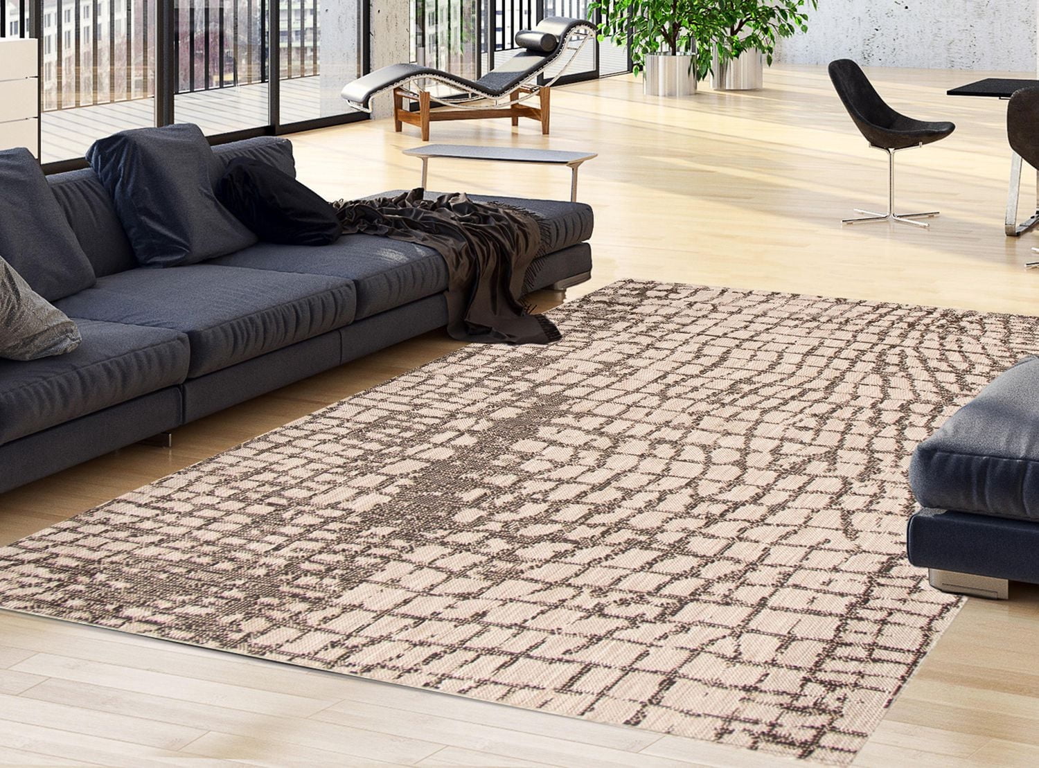Tapis ECARPET Intérieur Extérieur pour Patio, Terrasse, Salon Collection Sisal Safari