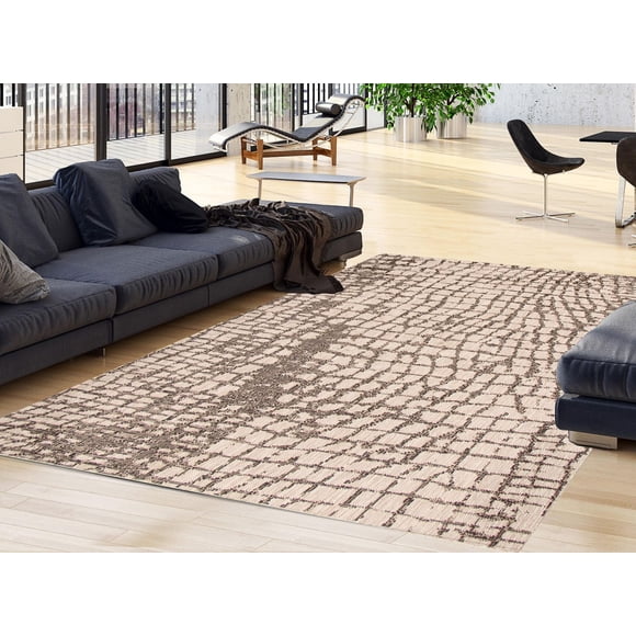 ECARPET Indoor Outdoor Area Rug for Patio, Deck, Living Room Sisal Safari Collection