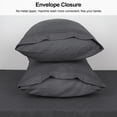 thumbnail image 4 of Lirex King Standard Pillowcases, 2-Pack Dark Gray Microfiber Pillow Cover Set, 1800 Thread Count, Soft Durable, 4 of 6