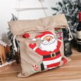 thumbnail image 2 of Reusable Christmas Gift Bags Christmas Printed Linen Gift Bag Santa Backpack Candy Bag Bag Reusable Gift Bags Christmas Christmas Reusable Gift Bags Small Christmas Bags for Gifts, 2 of 8