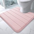 thumbnail image 1 of ORUYROP Memory Foam Toilet Bath Mat U-Shaped, Soft and Comfortable, Super Water Absorption, Non-Slip, Thick, Machine Wash and Easier to Dry for Bathroom Commode Contour Rug, 24 X 24 Inches, So, 1 of 7