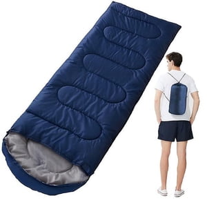 Sac de couchage Ultra léger Camping imperméable Sacs de couchage épais hiver chaud sac de couchage adulte Camping extérieur Sacs à dormir-Navy Bleu-(Dyfrio)