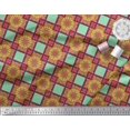 thumbnail image 2 of Soimoi polyester Crepe Fabric Check & Mandala Decorative Print Sewing Fabric Yard 52 Inch Wide, 2 of 3