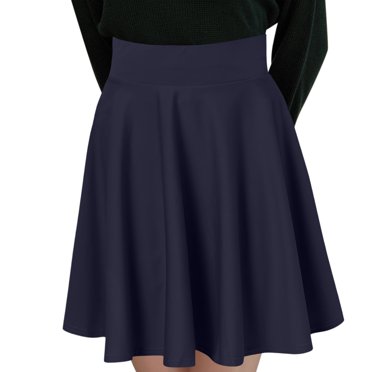 Jupe Plissée Anti-Éblouissement pour Femmes - Couleur Unie, Mi-Longue, Taille Élastique pour Décontracté/extérieur, Tailles P-TTG