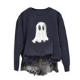 thumbnail image 2 of Chandails Molletonnés Oversize pour Femmes Coupe Ample, Liquidation pour Femmes Chandails Molletonnés à Col Rond Tunique à Enfiler, Mode pour Femmes Automne Hiver Halloween Lunettes Fille Imprimé Décontracté Sport Survêtements à Col Rond Manches Longues, 2 of 5