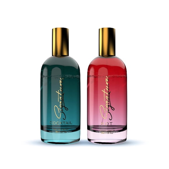 Signature Hot + Cocktail Eau De Parfum For Men & Women Pack Of 2 X 30ml - 1.01 Fl.oz. Each | Luxurious Long Lasting Unisex Fragrance - With Blood Orange, Plum & Black Currant Notes