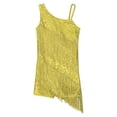 thumbnail image 3 of Ocealan Robe de Danse Latine pour Filles Paillettes Jazz Moderne Fête d'Anniversaire Jupe à Franges Justaucorps Or 6, 3 of 5