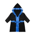 thumbnail image 3 of Alvivi Enfants Garçons Robe de Boxe Art Martial Muay Thaï Uniforme Manches Longues Kick Boxe Robe à Capuche Ensembles Noir&Bleu D 12, 3 of 5