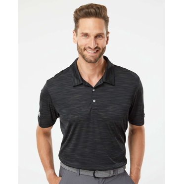 Adidas Mens Melange Polo, XL, Black Melange