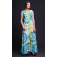 thumbnail image 3 of Bimba Robe Maxi Sans Manches Teinture sur Nœuds pour Femmes, Longue, Florale, de Soirée, à Encolure en V, Fendue devant - Medium, 3 of 5